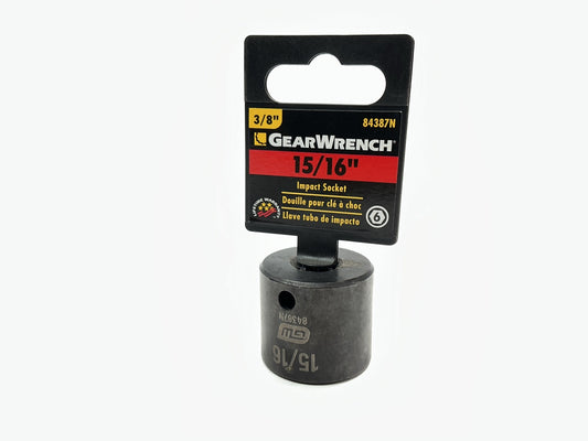 Gearwrench 84387N 3/8'' Drive 6 Point Standard Impact SAE Socket 15/16''