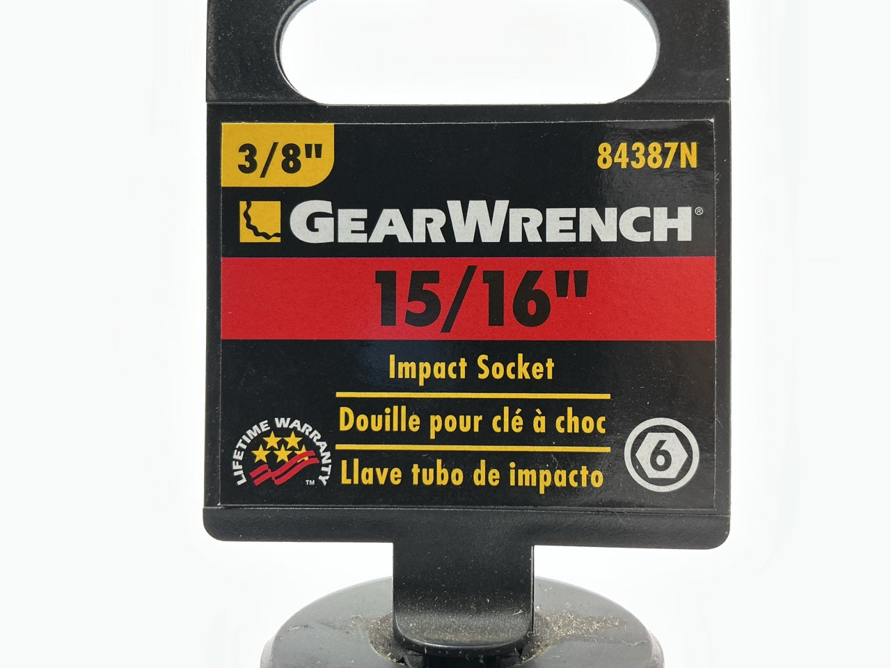 Gearwrench 84387N 3/8'' Drive 6 Point Standard Impact SAE Socket 15/16''