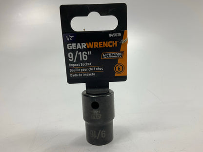 Gearwrench 84503N 1/2'' Drive 6 Point Standard Impact SAE Socket 9/16''