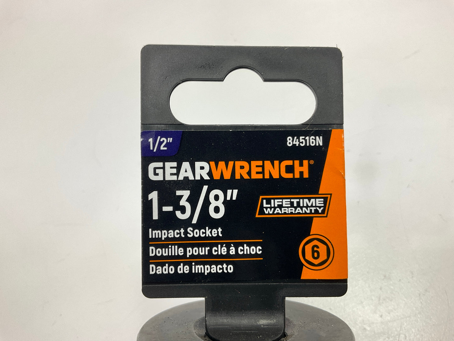 Gearwrench 84516N 1/2'' Drive 6 Point Standard Impact SAE Socket 1-3/8''