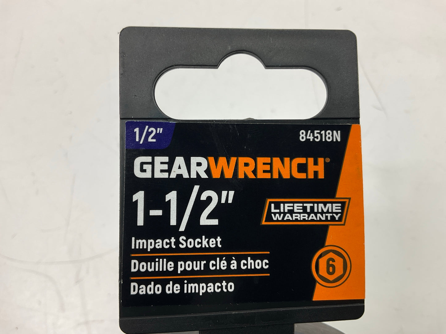 Gearwrench 84518N 1/2'' Drive 6 Point Standard Impact SAE Socket 1-1/2''