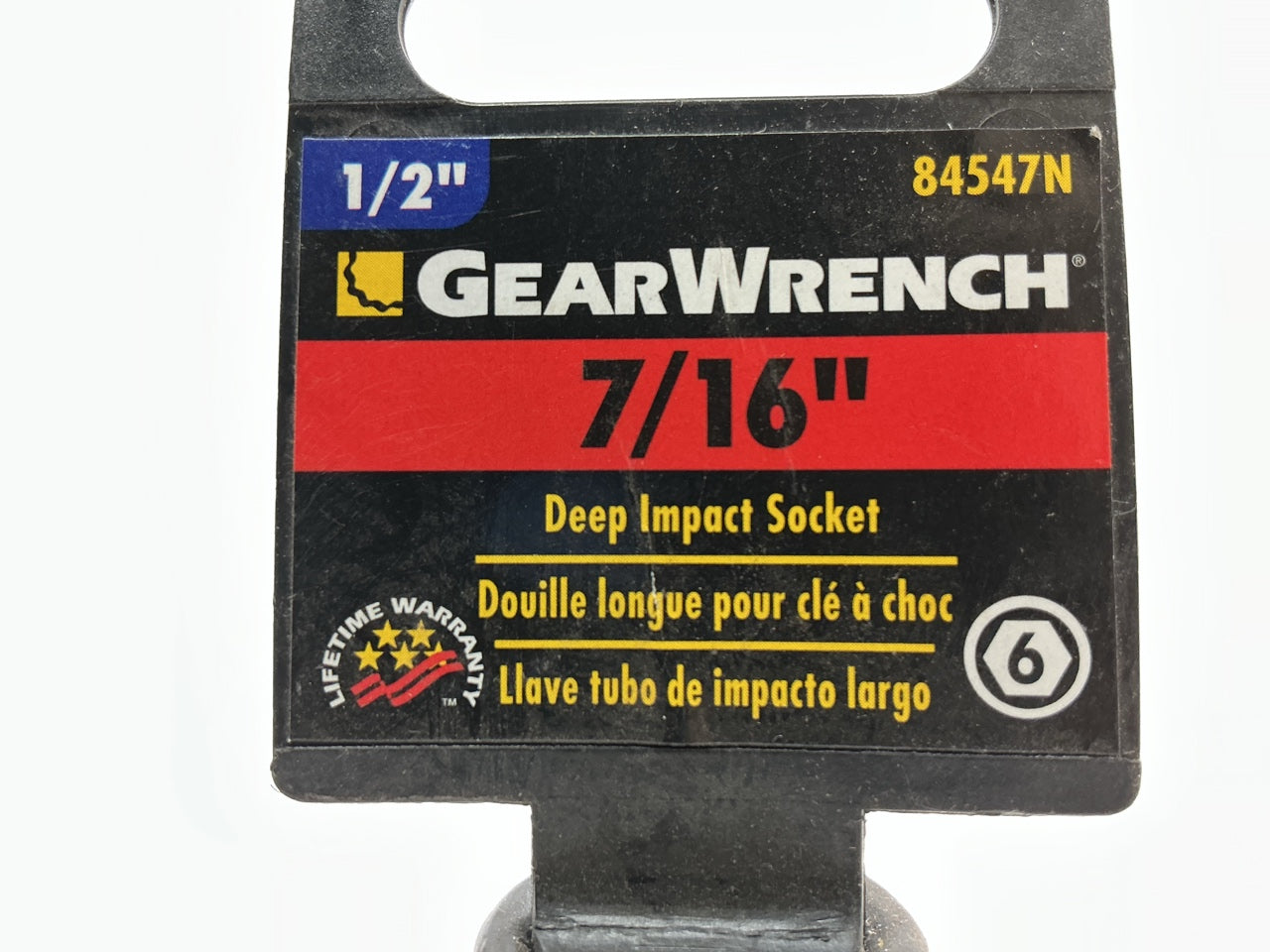 Gearwrench 84547N 1/2'' Drive 6 Point Deep Impact SAE Socket 7/16''