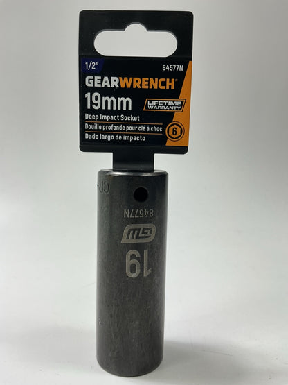 Gearwrench 84577N 1/2'' Drive 6 Point Deep Impact Metric Socket 19mm
