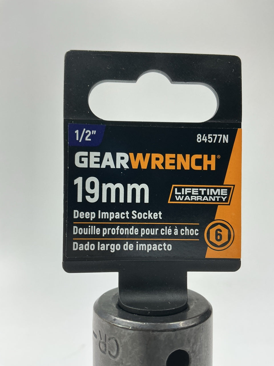 Gearwrench 84577N 1/2'' Drive 6 Point Deep Impact Metric Socket 19mm
