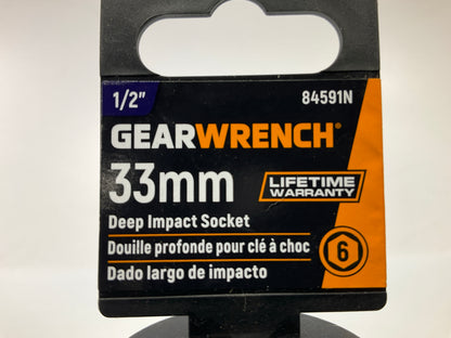 Gearwrench 84591N 1/2'' Drive 6 Point Deep Impact Metric Socket 33mm