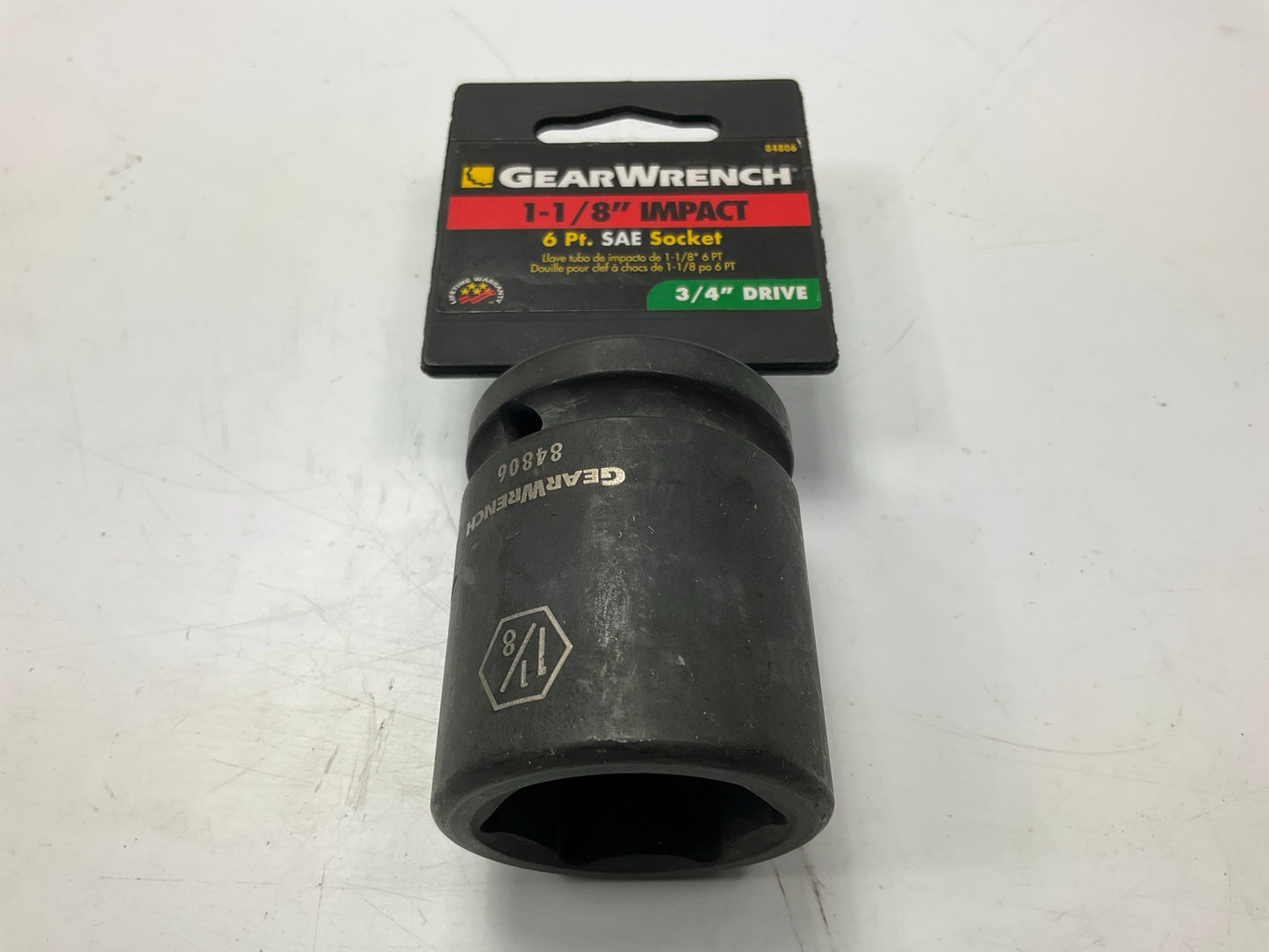 GEARWRENCH 84806 3/4'' Drive 6 Point Standard Impact SAE Socket 1-1/8''