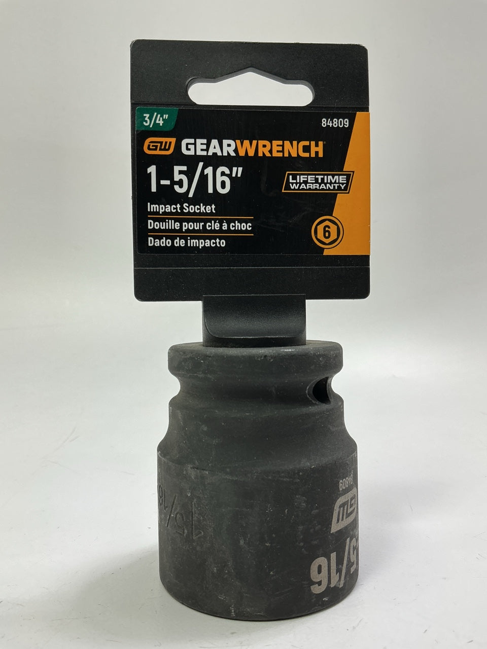 Gearwrench 84809 1-5/16'' Impact, 6 Point SAE Socket, 3/4'' Drive