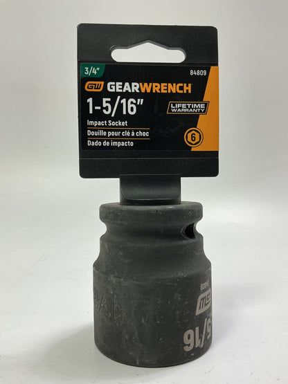 Gearwrench 84809 1-5/16'' Impact, 6 Point SAE Socket, 3/4'' Drive