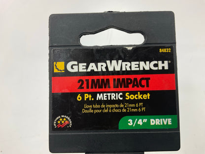 Gearwrench 84832 3/4'' Drive 6 Point Standard Impact Metric Socket 21mm