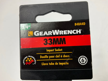 Gearwrench 84844D 3/4'' Drive 6 Point Standard Impact Metric Socket 33mm