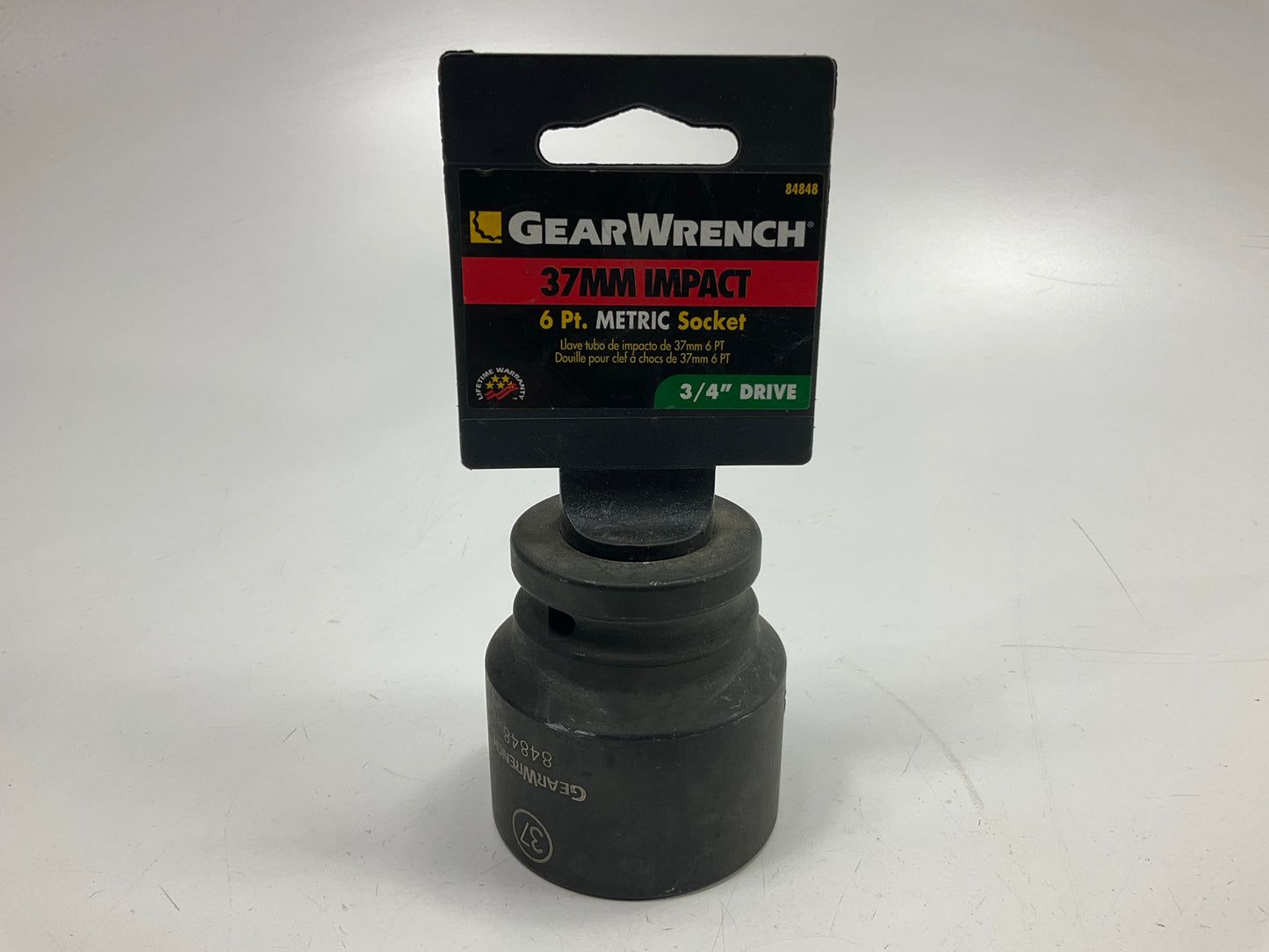 Gearwrench 84848 3/4'' Drive 6 Point Standard Impact Metric Socket 37mm