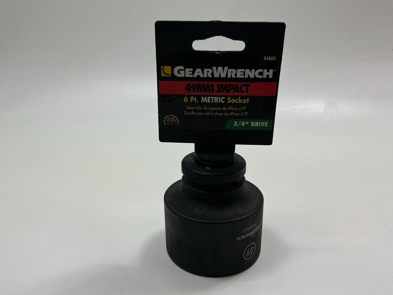 Gearwrench 84860 3/4'' Drive 6 Point Standard Impact Metric Socket 49mm