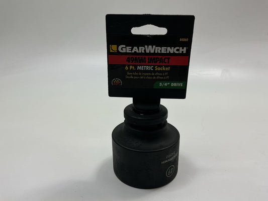 Gearwrench 84860 3/4'' Drive 6 Point Standard Impact Metric Socket 49mm