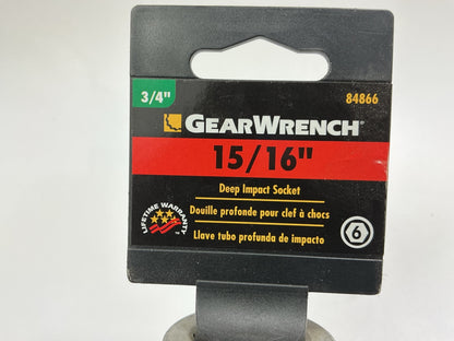 Gearwrench 84866 - 3/4'' Drive 6 Point Deep Impact SAE Socket 15/16''