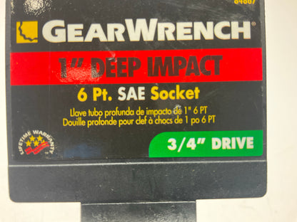Gearwrench 84867 3/4 Drive 1'' Deep Impact Socket 6 Points