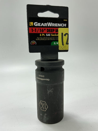 Gearwrench 84868 3/4'' Drive 6 Point Deep Impact SAE Socket 1-1/16''