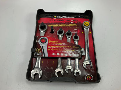 Gearwrench 85590A 5-Piece Universal Ratcheting Wrench Set, SAE 12-Point