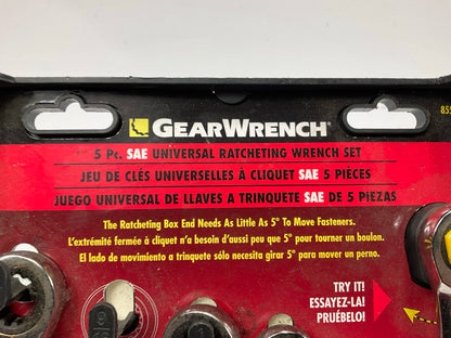 Gearwrench 85590A 5-Piece Universal Ratcheting Wrench Set, SAE 12-Point