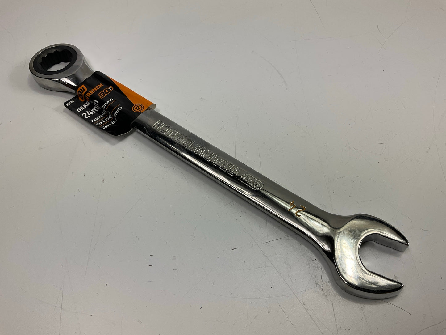 Gearwrench 86924 24mm 90-Tooth 12 Point Ratcheting Combination Wrench