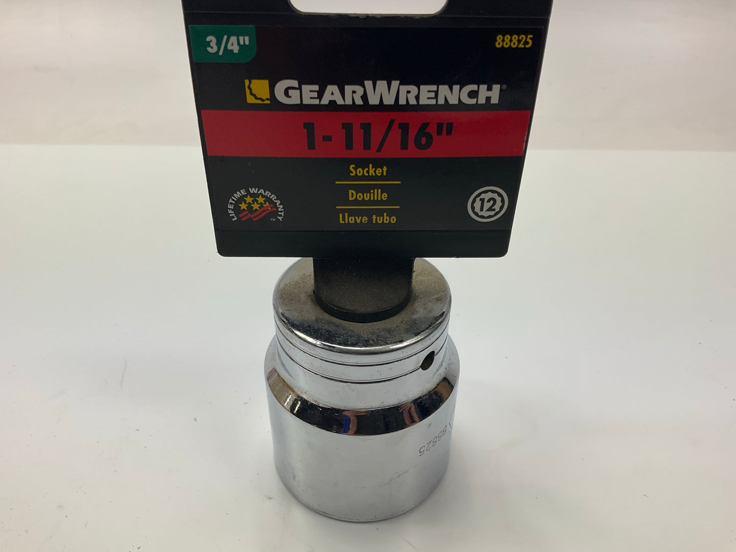 GearWrench 88825 3/4'' Drive 1-11/16'' Inch Socket, 12 Point SAE, Shallow