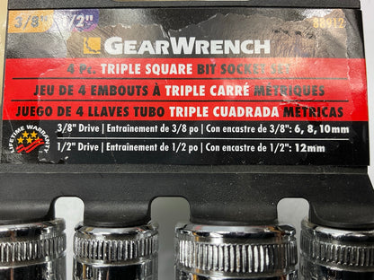 GearWrench 88912 4 Piece Triple Square Bit Socket Set  6mm, 8mm, 10mm, And 12mm