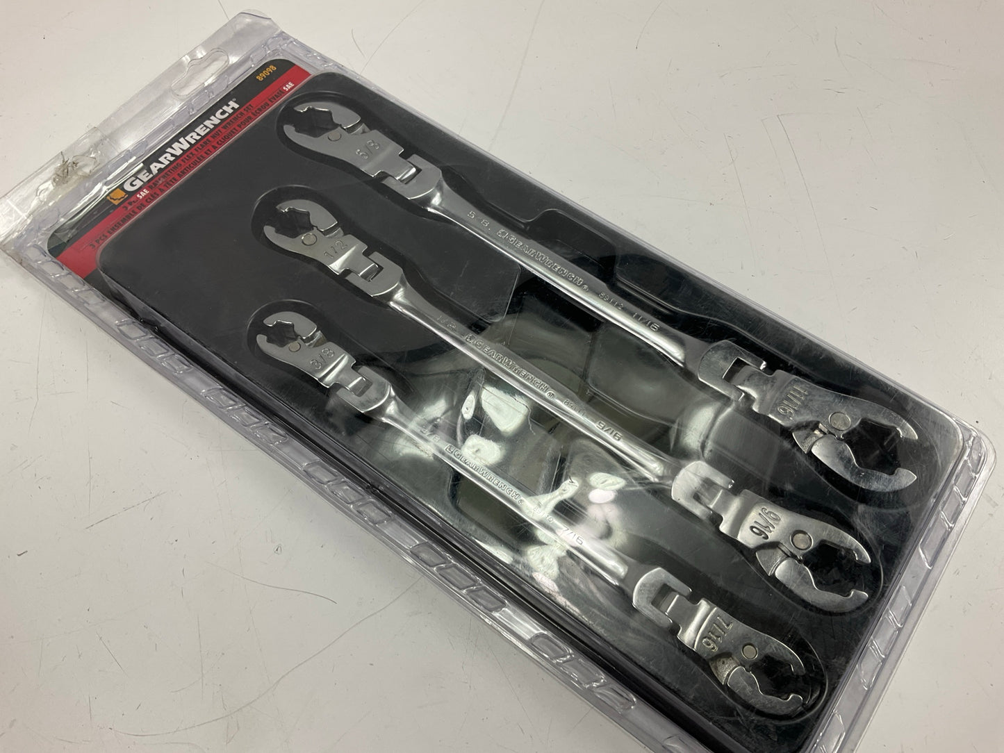 Gearwrench 89098 3-Piece 6-Point Standard (SAE) Flare Nut Open End Wrench Set