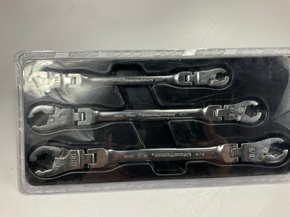 Gearwrench 89098 3-Piece 6-Point Standard (SAE) Flare Nut Open End Wrench Set