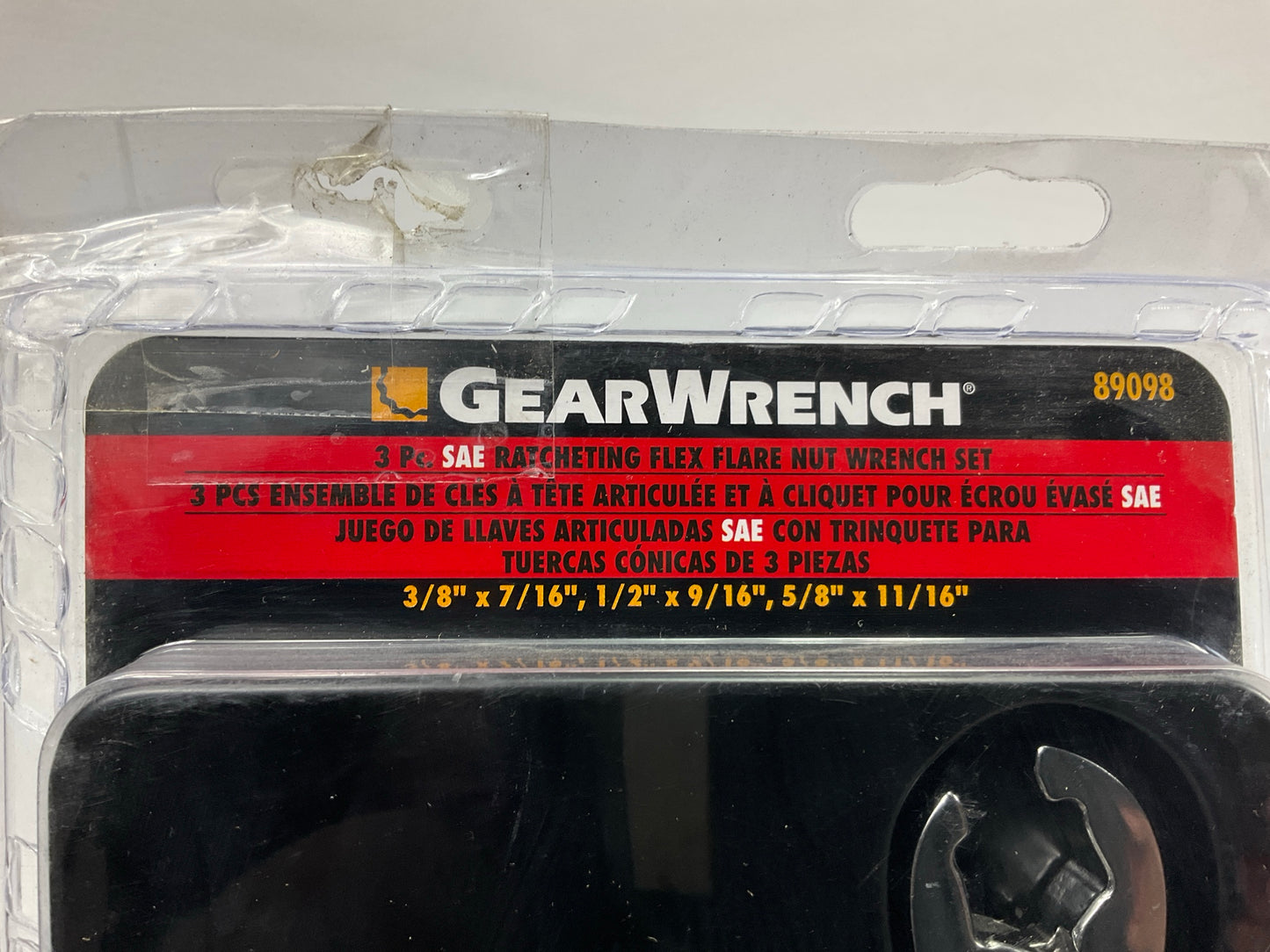 Gearwrench 89098 3-Piece 6-Point Standard (SAE) Flare Nut Open End Wrench Set
