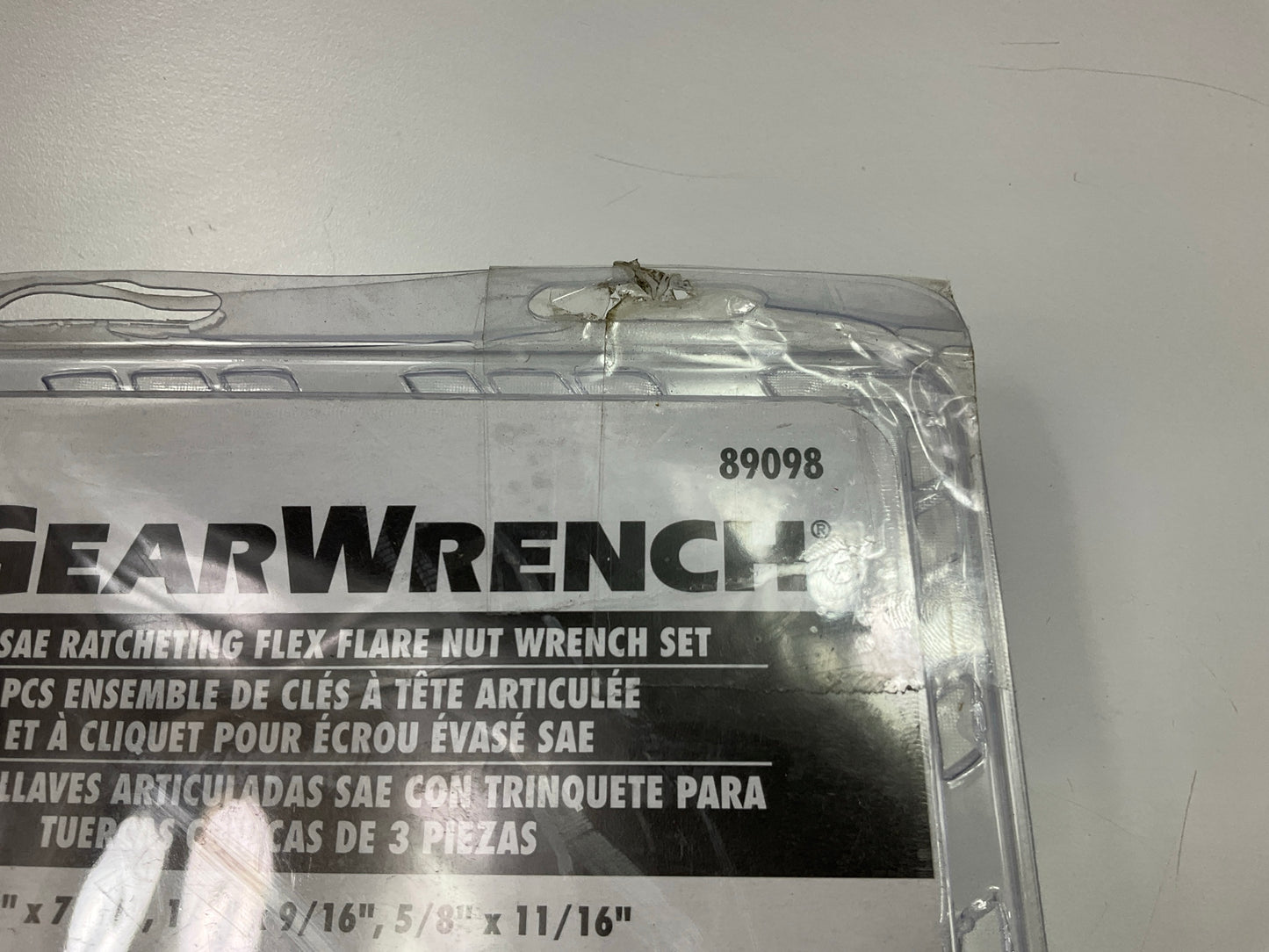 Gearwrench 89098 3-Piece 6-Point Standard (SAE) Flare Nut Open End Wrench Set