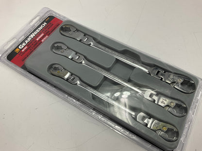 Gearwrench 89099 3 Piece Ratcheting Flex Head Flare Nut Metric Wrench Set