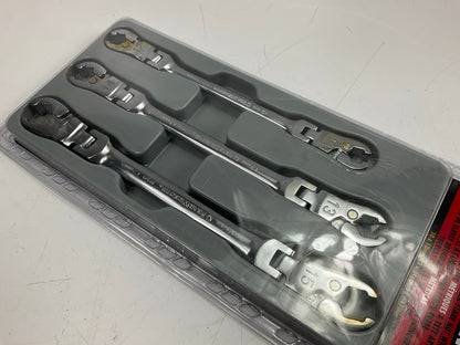 Gearwrench 89099 3 Piece Ratcheting Flex Head Flare Nut Metric Wrench Set