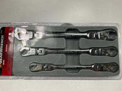 Gearwrench 89099 3 Piece Ratcheting Flex Head Flare Nut Metric Wrench Set