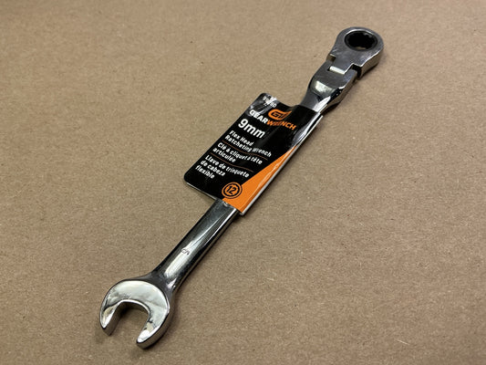 Gearwrench 9909D 12 Point Flex Head Ratcheting Combination 9mm Metric Wrench