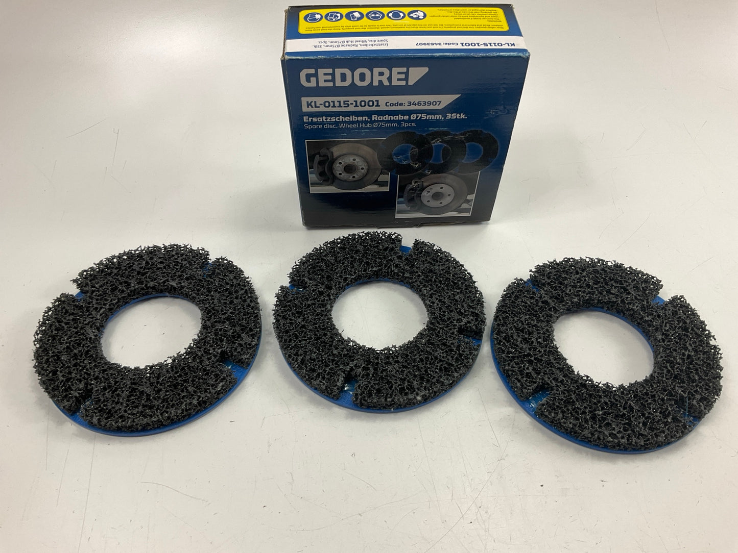 Gedore KL-0115-100 Wheel Hub / Rim Flange Grinder 3-piece Replacement Disc Set