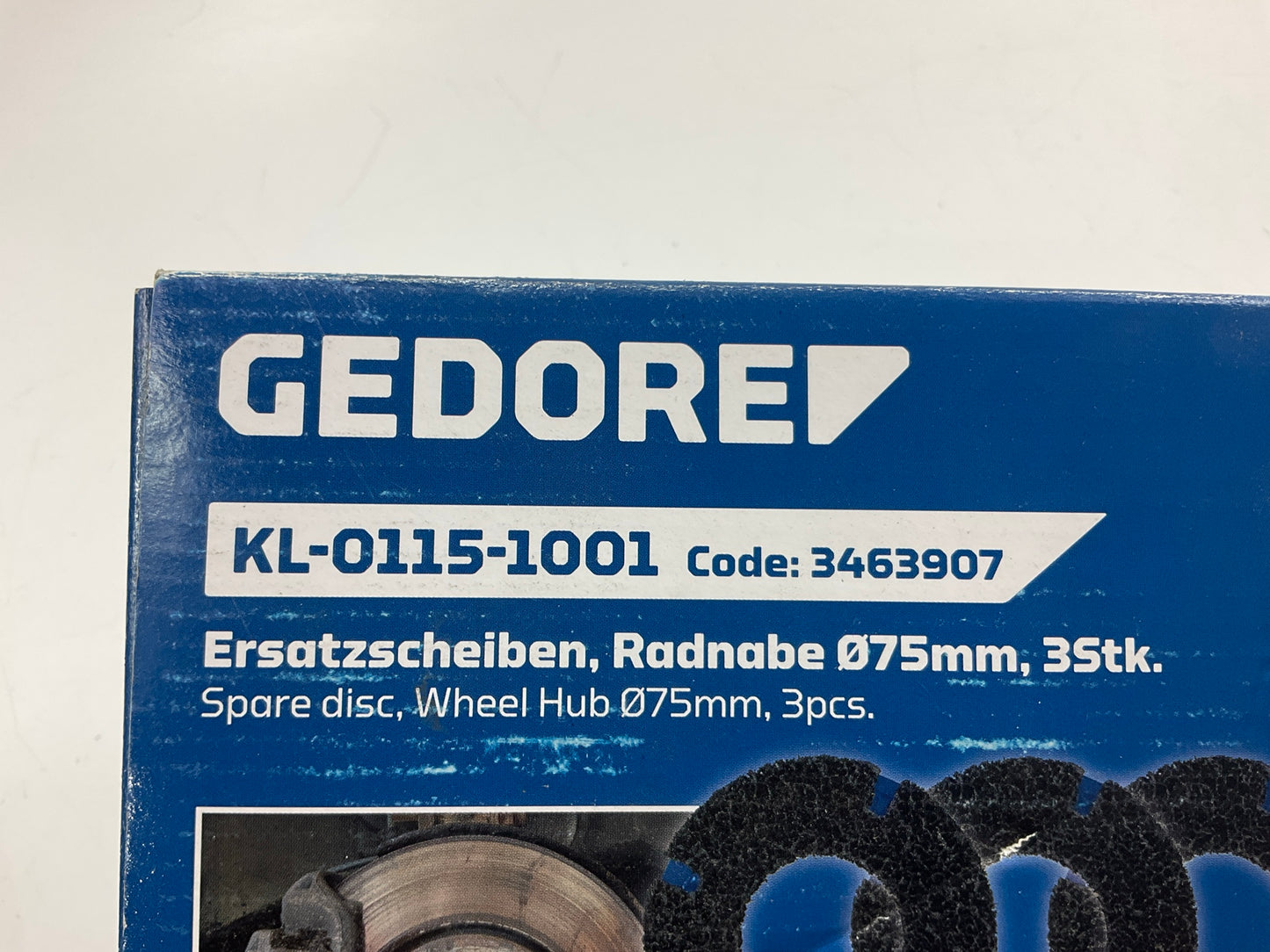 Gedore KL-0115-100 Wheel Hub / Rim Flange Grinder 3-piece Replacement Disc Set