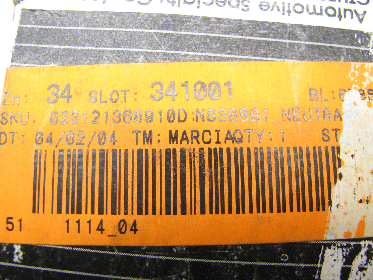 General NS36891 Backup Lamp Light Switch