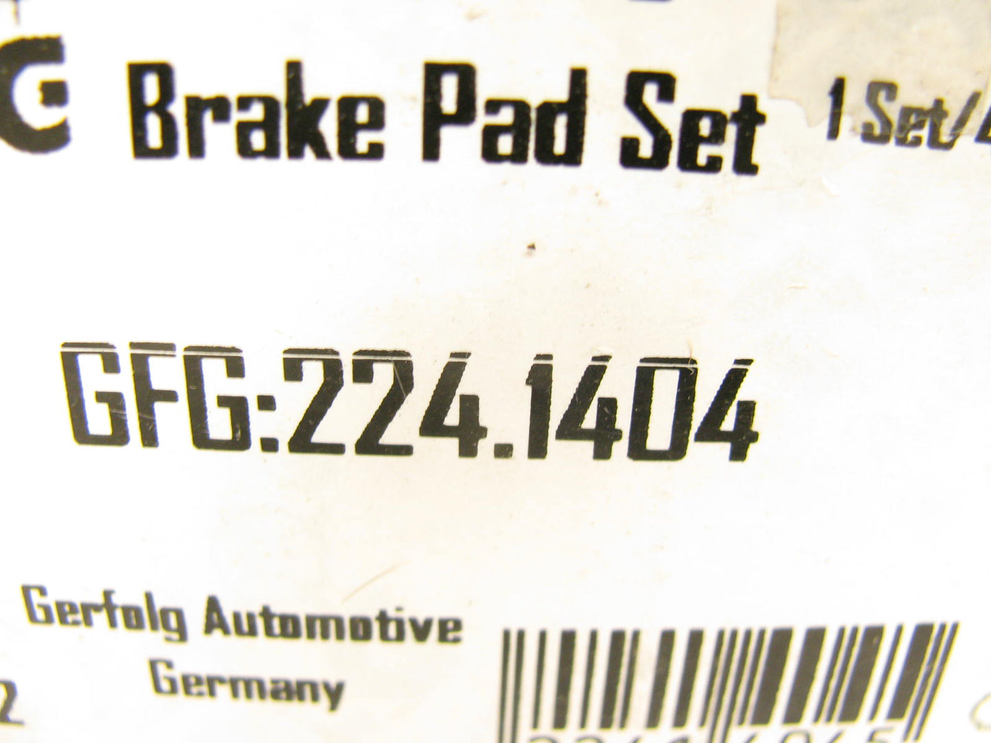 Gerfolg 2241404 Rear Disc Brake Pads