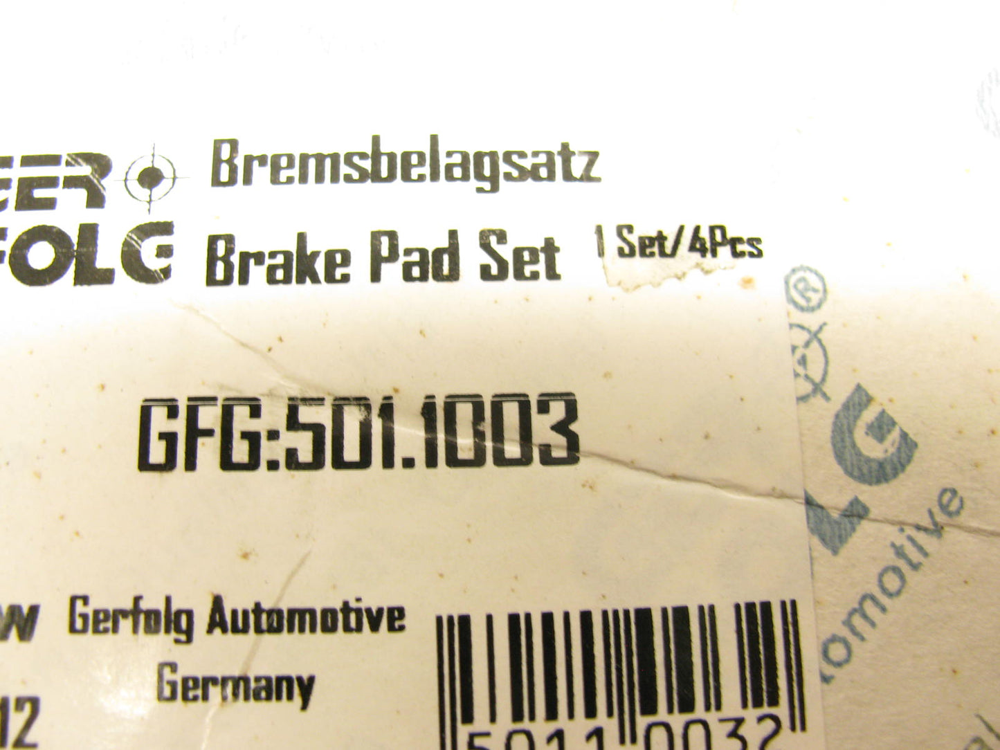 Gerfolg 5011003 Rear Disc Brake Pads 31262468 For 2000-2004 Volvo  S40