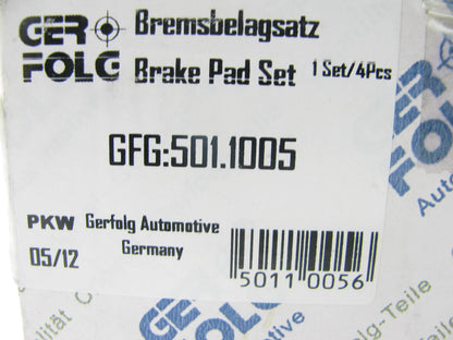 Gerfolg 501-1005 Front Disc Brake Pads For 2000-2004 Volvo S40, V40
