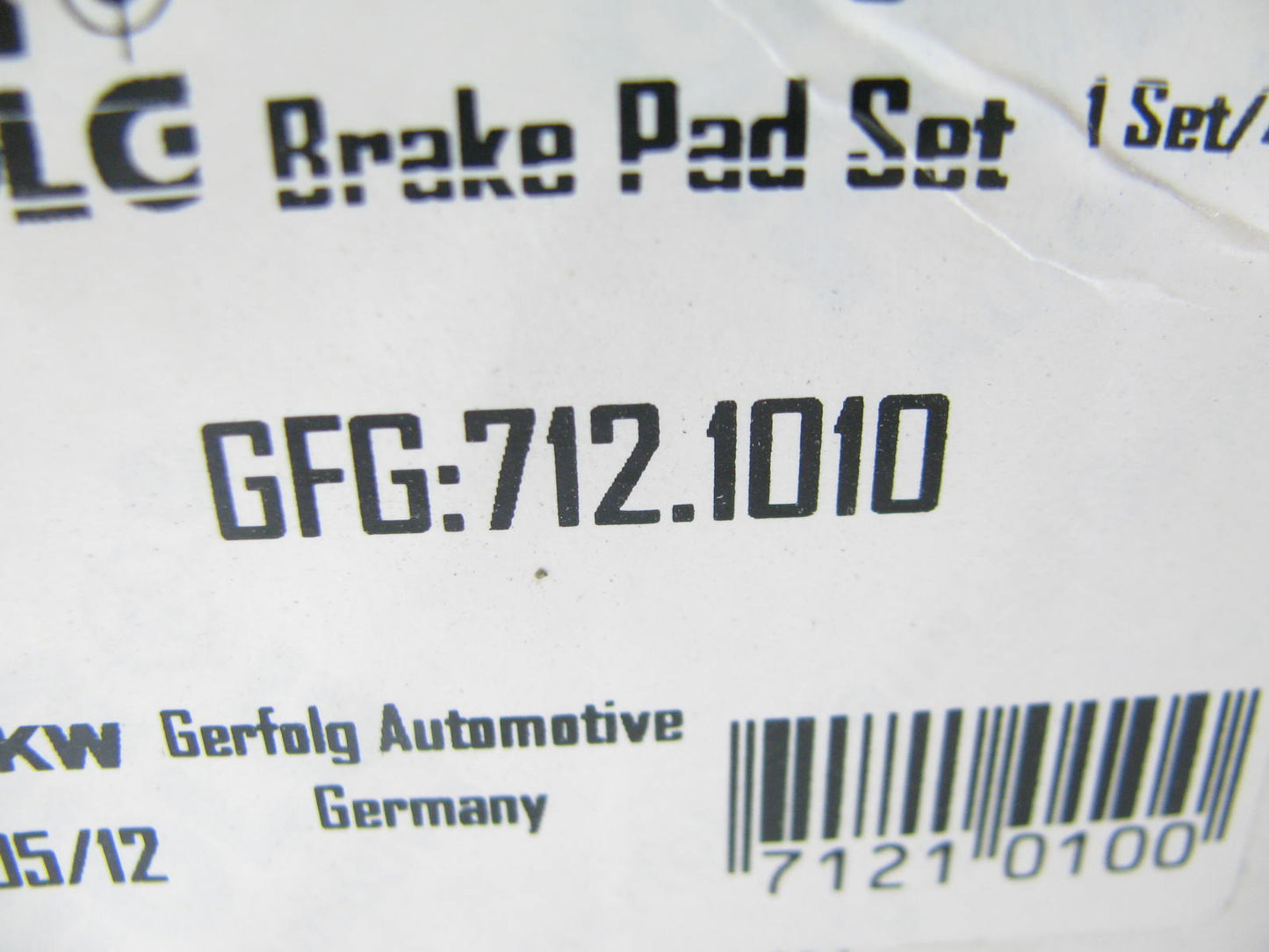 Gerfolg 712-1010 Rear Disc Brake Pads