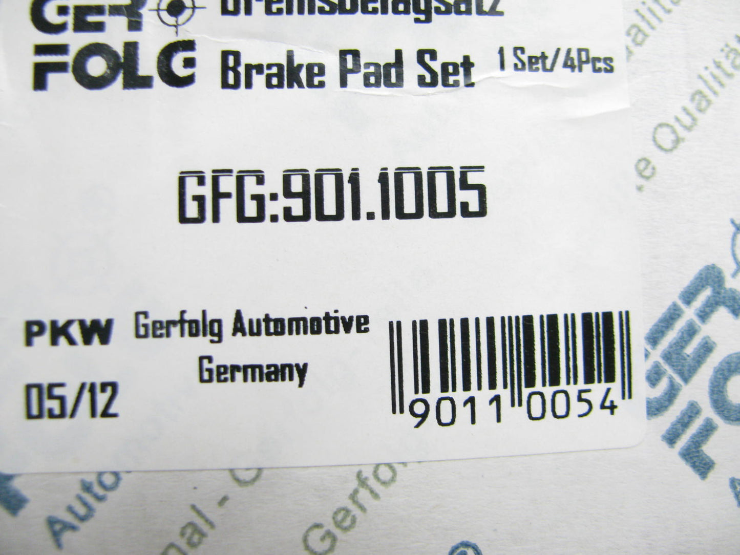 Gerfolg 9011005 Front Brake Pads - 2000-2010 VW Beetle, 2000-2013 Jetta