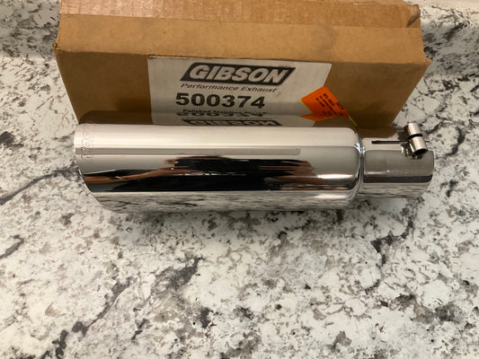 Gibson 500374 Polished Stainless Steel Exhaust Tip, 2.5'' Inlet, 3.5'' Outlet, 12''