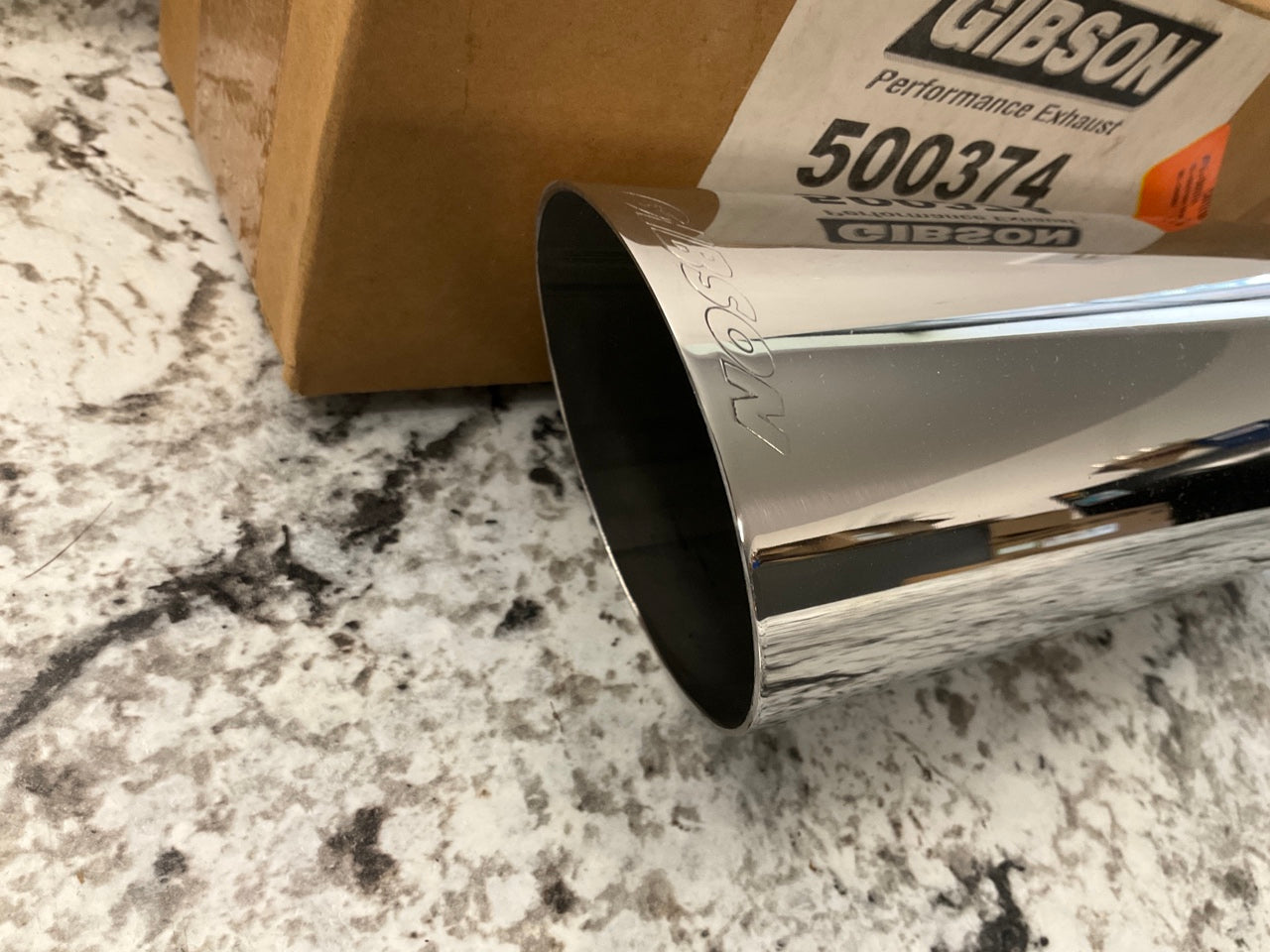 Gibson 500374 Polished Stainless Steel Exhaust Tip, 2.5'' Inlet, 3.5'' Outlet, 12''