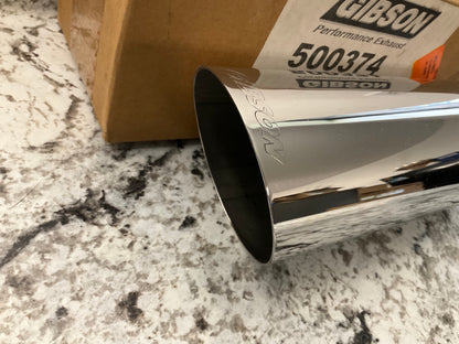 Gibson 500374 Polished Stainless Steel Exhaust Tip, 2.5'' Inlet, 3.5'' Outlet, 12''