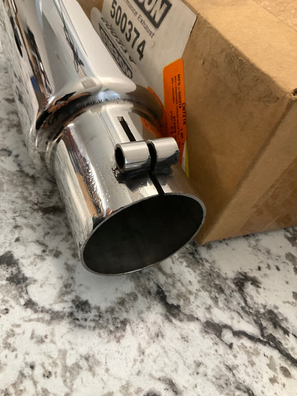 Gibson 500374 Polished Stainless Steel Exhaust Tip, 2.5'' Inlet, 3.5'' Outlet, 12''
