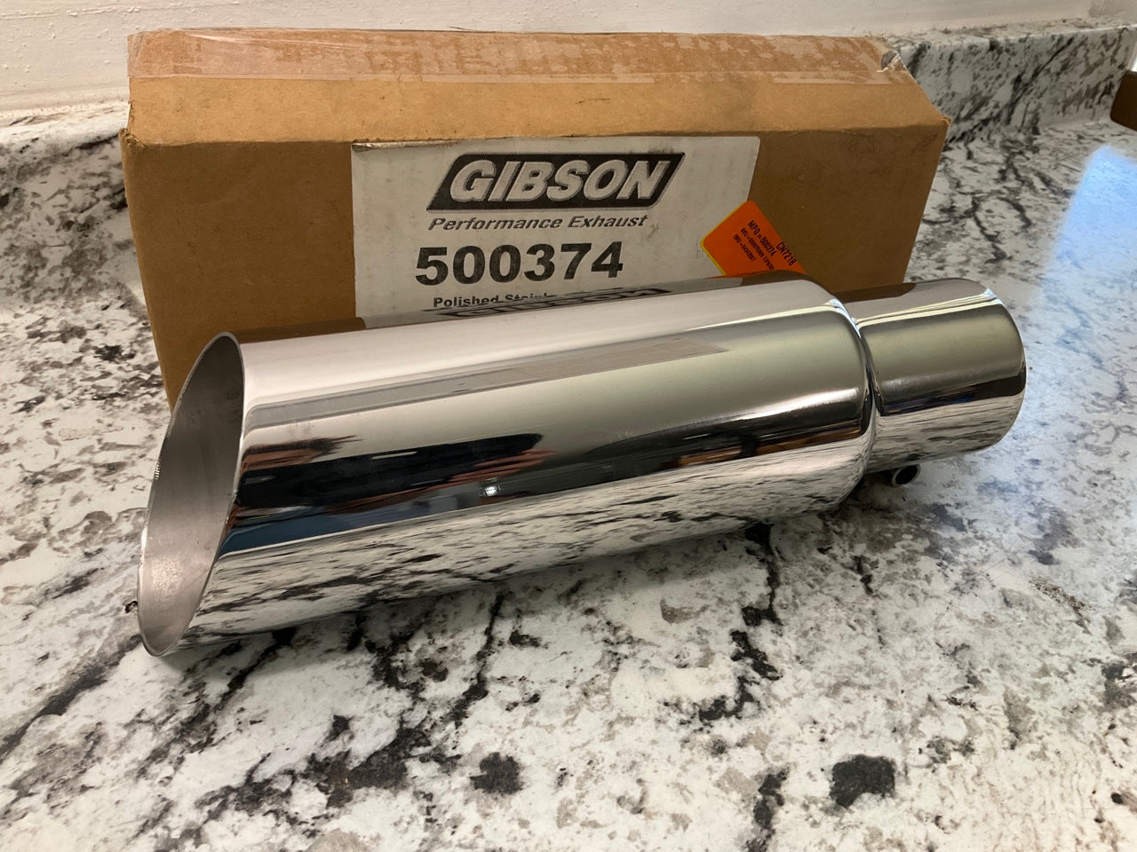 Gibson 500374 Polished Stainless Steel Exhaust Tip, 2.5'' Inlet, 3.5'' Outlet, 12''