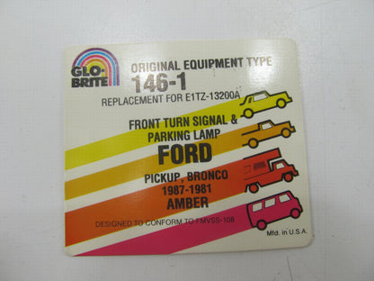 Glo-brite 146-1 Front Parking Turn Signal Light Lens, Made In USA