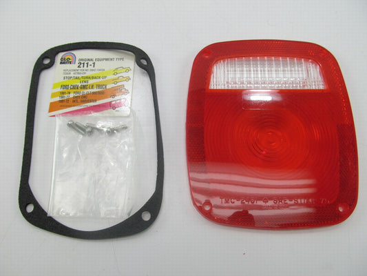Glo-brite 211-1 Tail Light Lens OE: Ford D8HZ-13450-A GM 703538 IHC 437850-C91