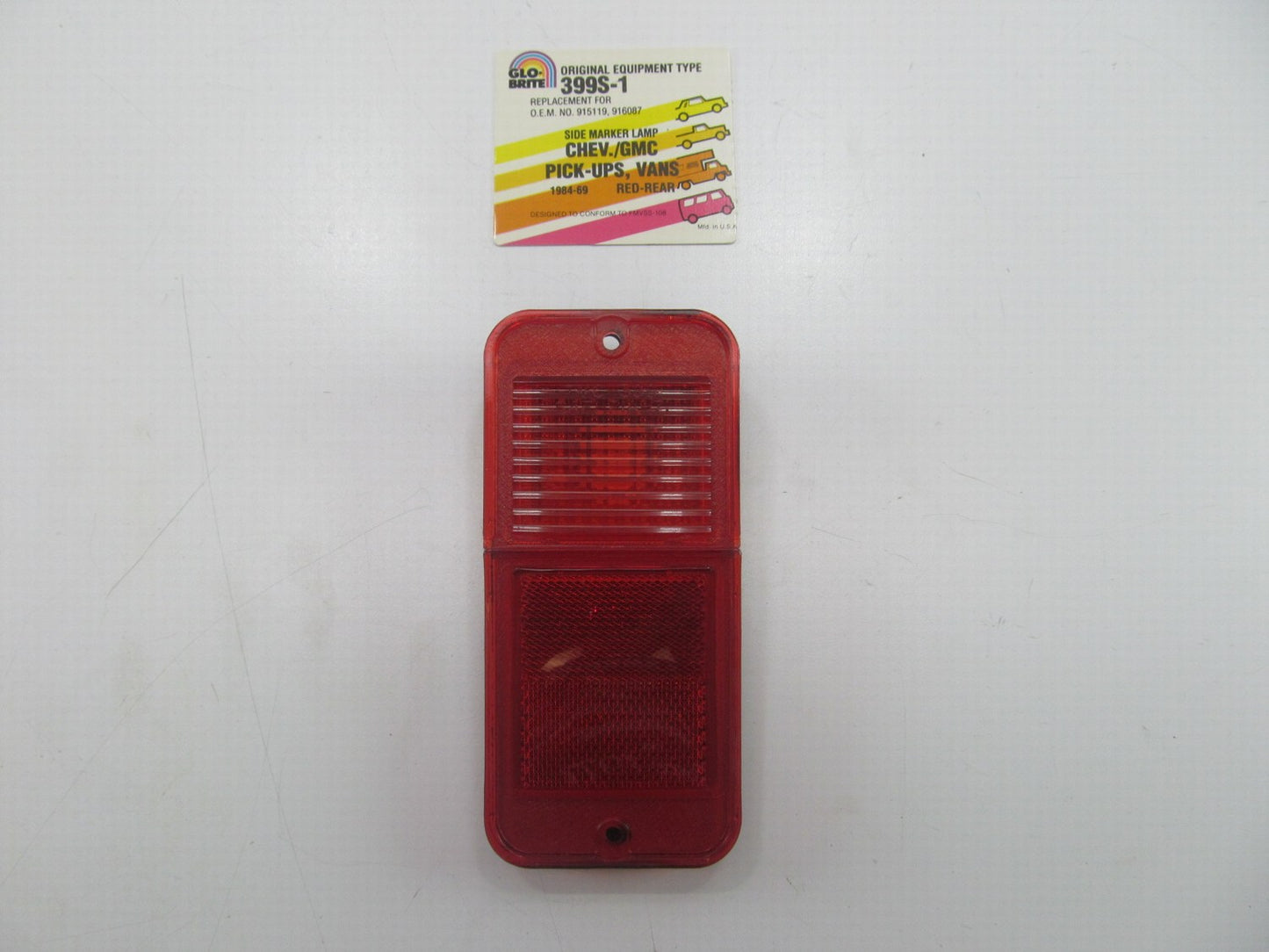 Glo-brite 399S-1 Side Marker Lamp Light Lens, Rear