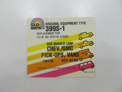 Glo-brite 399S-1 Side Marker Lamp Light Lens, Rear